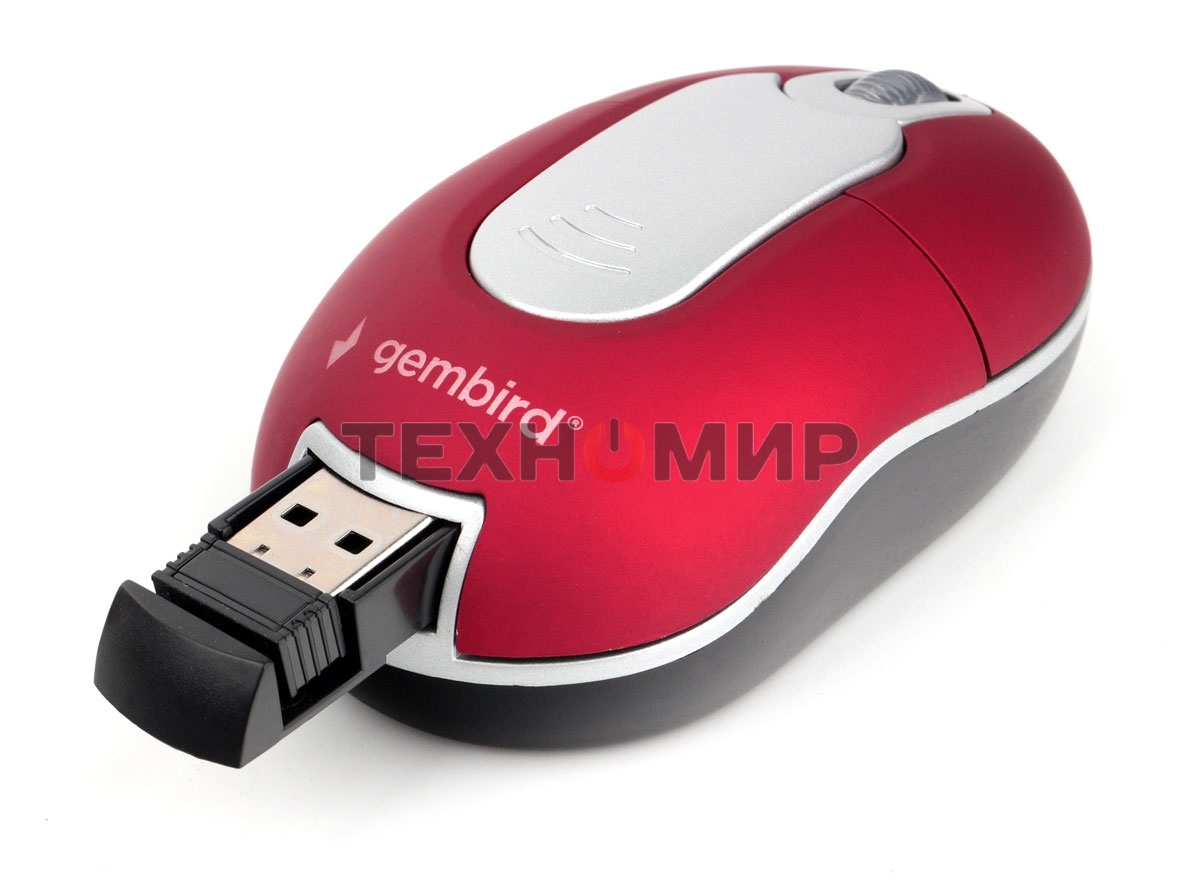 Мышь беспроводная Gembird MUSW-605 красный, 1200 dpi, радиоканал, USB, кнопки - 3