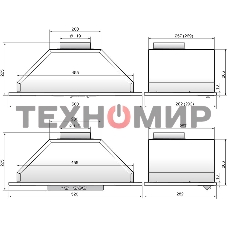 Вытяжка встраиваемая Elikor 52Н-400-П3Д нержавеющая сталь, 50 см, 400 куб. м/ч, 57 дБ