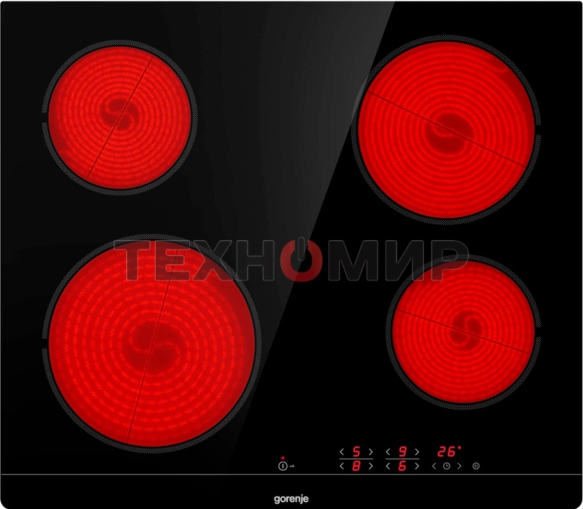 Электрическая варочная панель Gorenje ECT641BSCE Hi-Light, независимая, черный