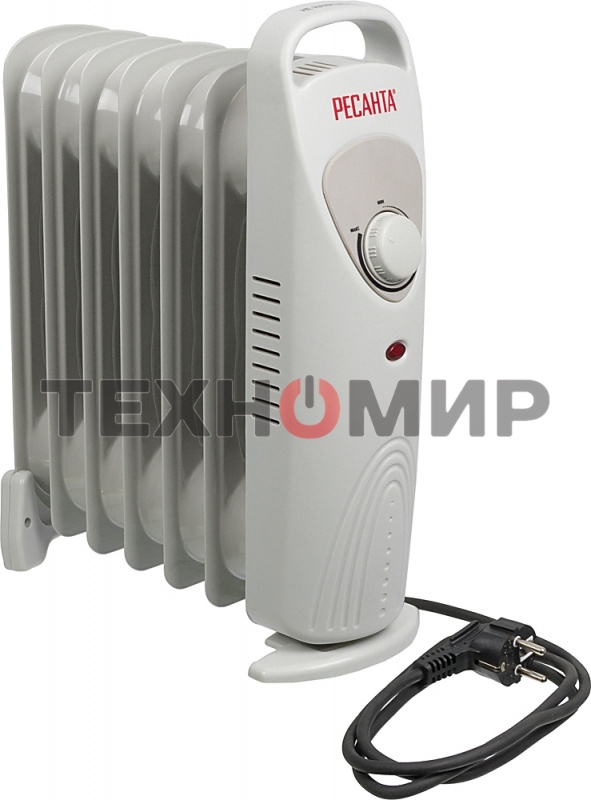 Обогреватель масляный Ресанта ОММ-7Н (7 секций) белый, 700 Вт, 10 м2, термостат 67/3/1