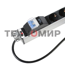 Вертикальный блок розеток Rem-16 с авт. 16А, 25 Shuko, 16A, алюм., 42-48U, шнур 3 м.