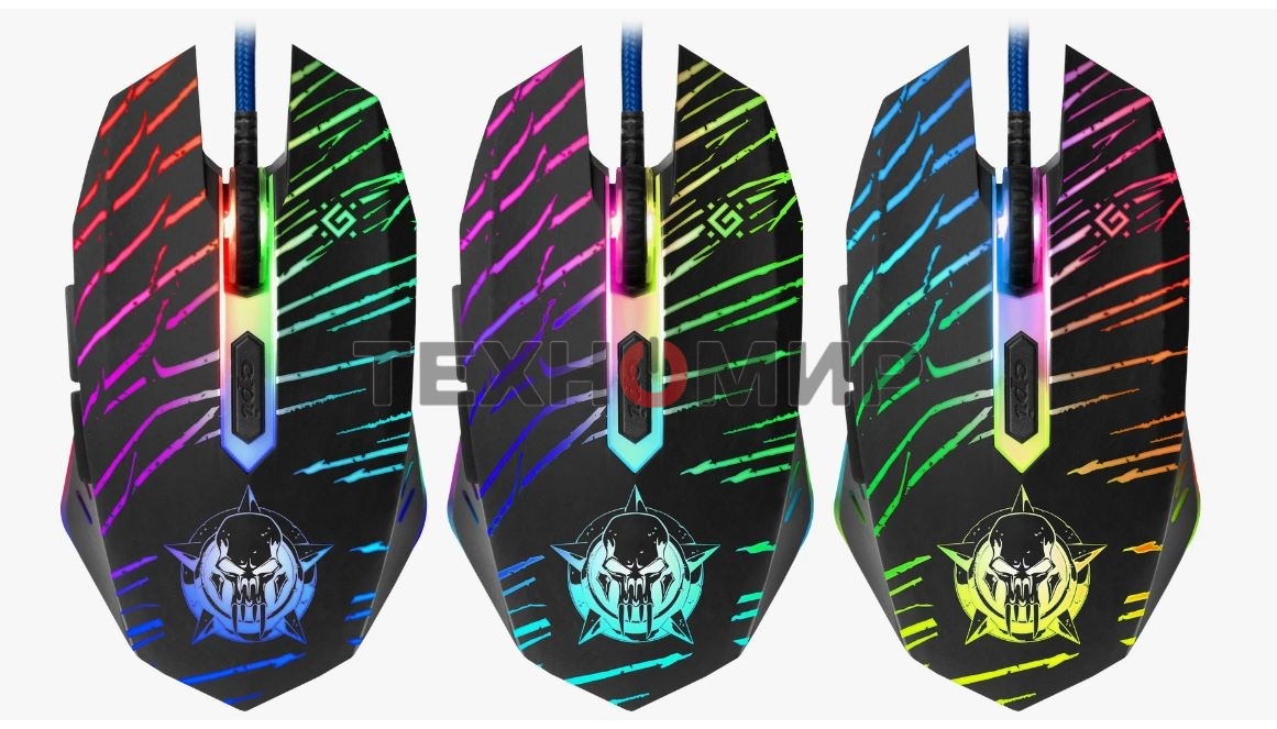 Мышь проводная Defender Dark Agent GM-590L черный, 12800 dpi, USB, кнопки - 6