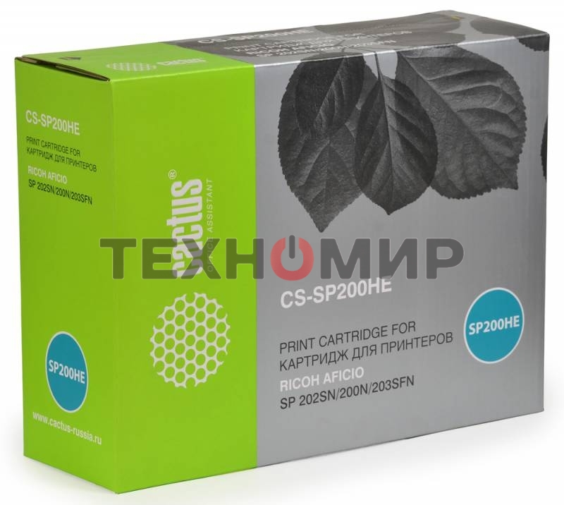 Картридж лазерный Cactus CS-SP200HE черный (2600 стр.) для Ricoh SP 202SN/200N/203SFN
