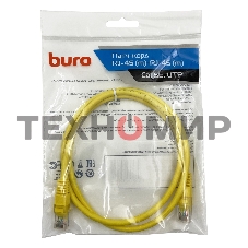 Патч-корд Buro cat.5e 1м желтый RJ-45 (м)-RJ-45 (м)