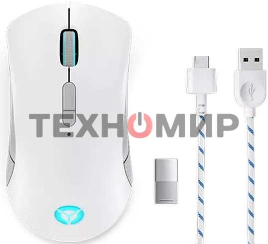 Мышь беспроводная/проводная Lenovo Legion M600 белый, 16000 dpi, радиоканал, Bluetooth, USB, кнопки - 9