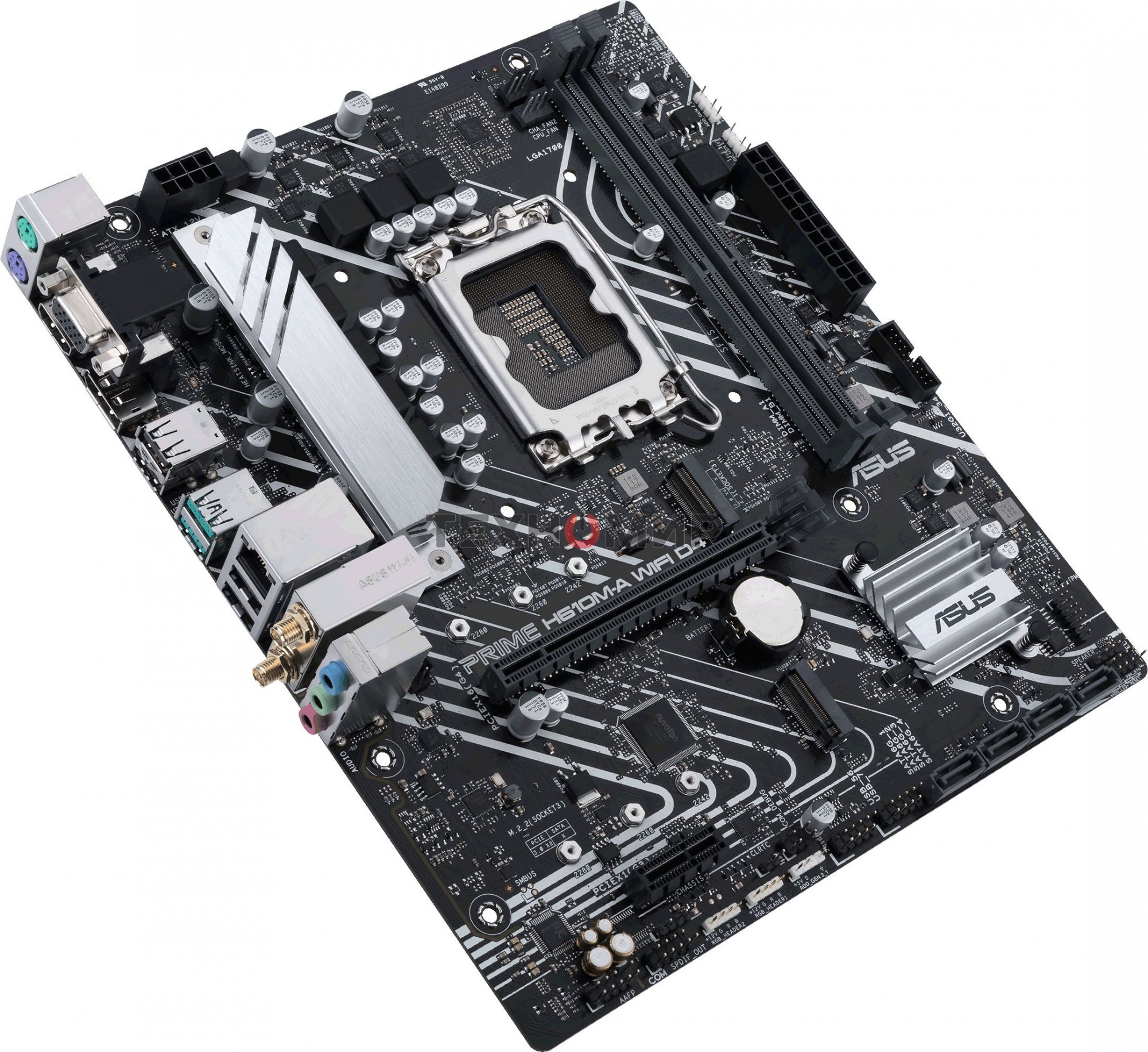 Материнская плата ASUS PRIME H610M-A WIFI D4, LGA 1700, Intel H610, 2xDDR4, 4xSATA, 2xM.2, 1xPCI-E 4.0 x16, 1xHDMI, 1xDisplayPort, 1x 1Gb LAN, 2xUSB-A 3.2 Gen 2, 4xUSB-A 2.0, 3x3.5 мм, 7.1, Micro-ATX