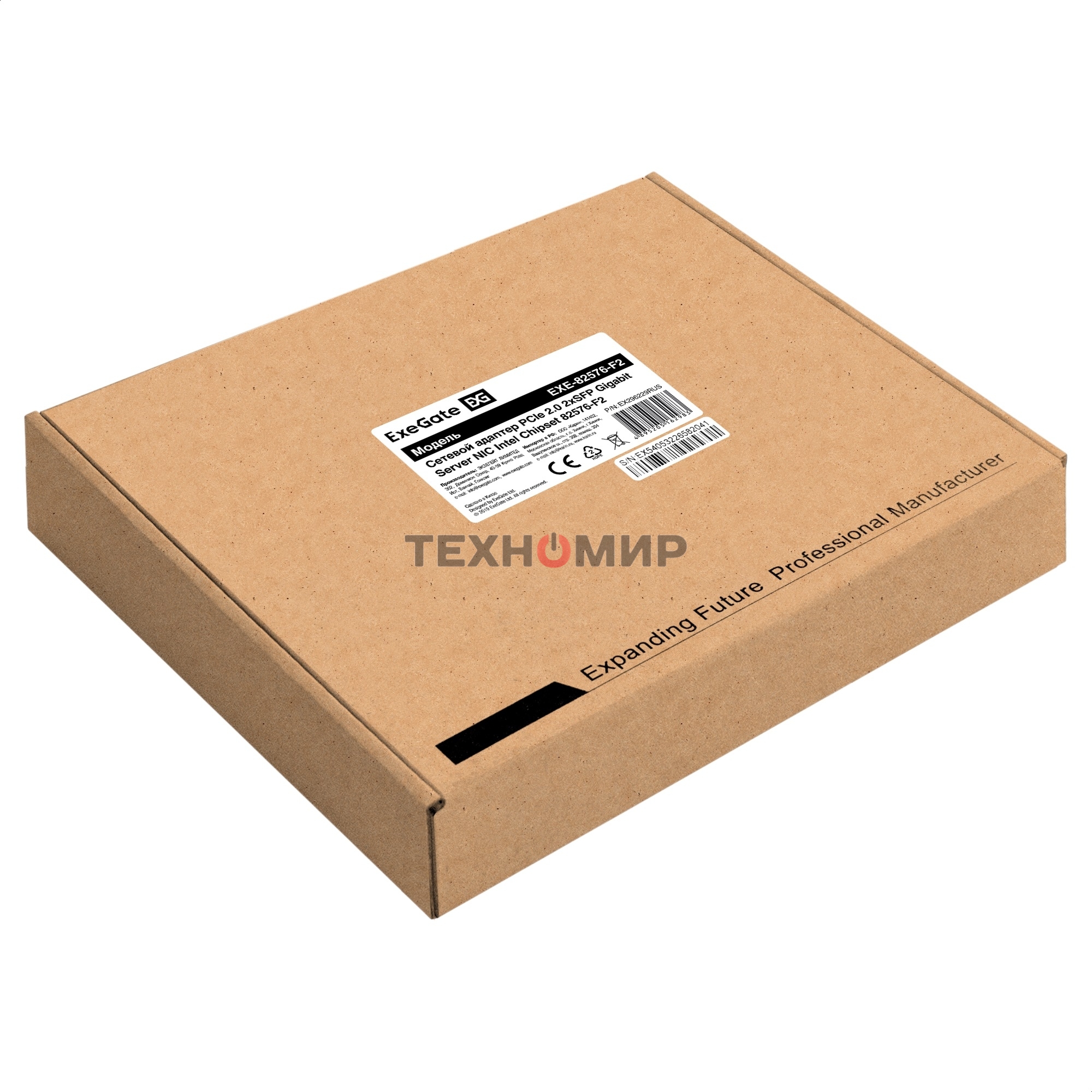 Сетевой адаптер ExeGate EXE-82576-F2 (PCI-E x1 v2.0, порты 2xSFP, 10/100/1000Mbps, Gigabit Server NIC Intel Chipset 82576-F2)