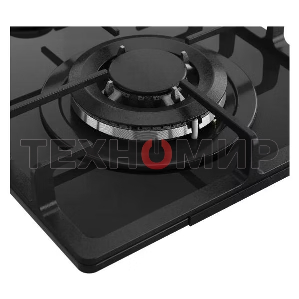 Газовая варочная панель Kuppersberg FG 36 B газ, High-Tech, 30 см, автоматический электроподжиг, газ-контроль, форсунки под сжиженый газ, SABAF конфорки, чугунные решетки, цвет черный, цвет фурнитуры черный