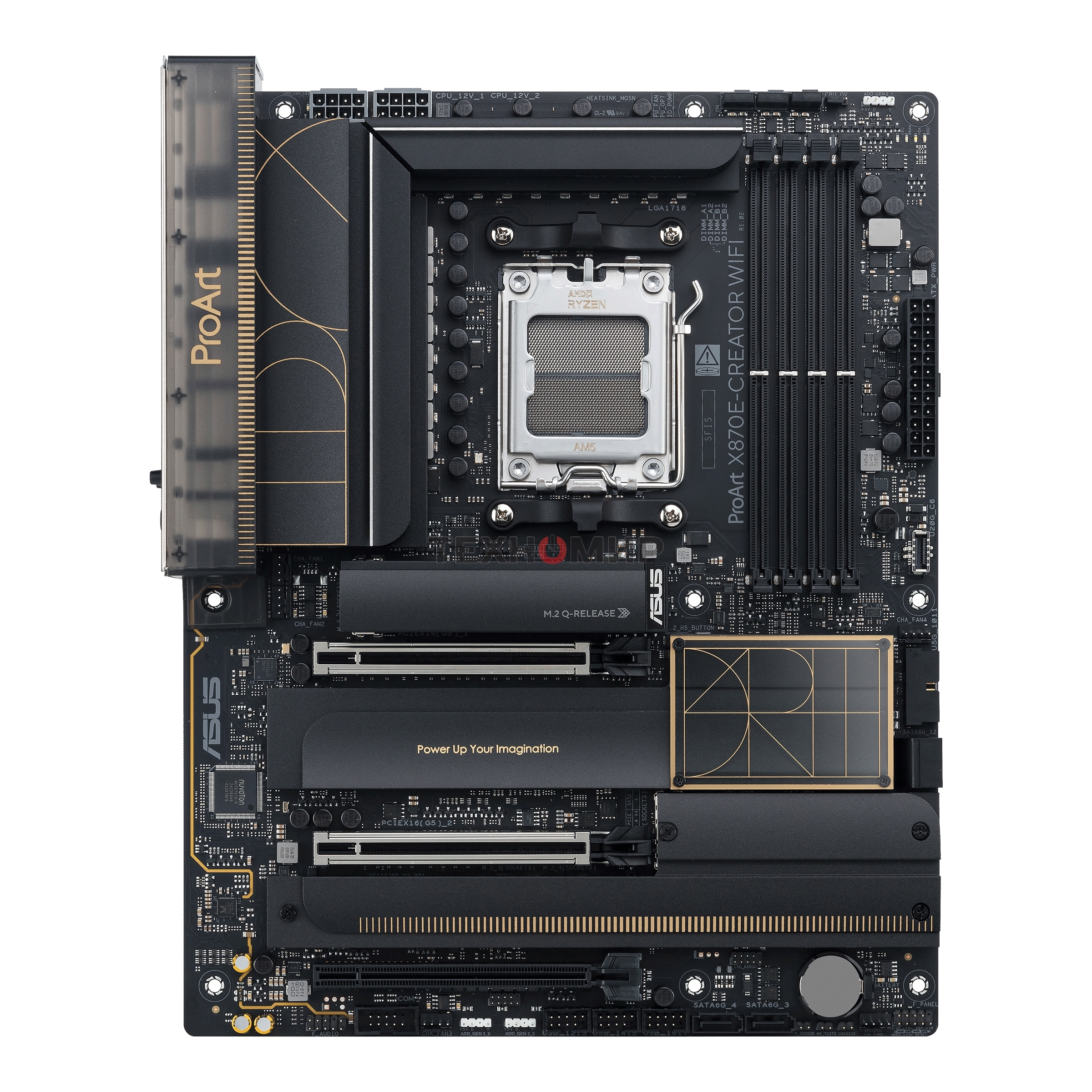 Материнская плата ASUS PROART X870E-CREATOR WIFI, AM5, AMD X870E, 4xDDR5, 4xSATA, 4xM.2, 2xPCIe 5.0 x16, 1xPCIe 4.0 x4, 2xUSB-C 40Gbps, 1xUSB-C 20Gbps, 7xUSB-A 10Gbps, 1xUSB-A 2.0, 1xDP (v1.4), 1xHDMI (v2.1), 1x10Gb LAN, 1x2.5Gb LAN, Wi-Fi 7, Bluetooth 5.