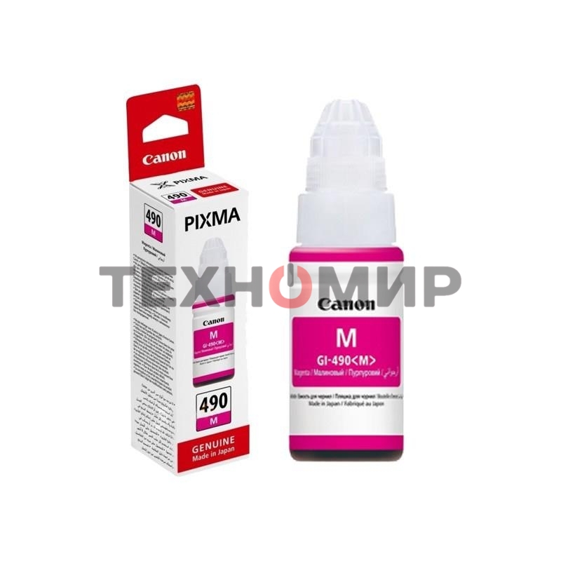 Чернила Canon GI-490M 0665C001 пурпурный для Canon Pixma G1400/2400/3400 (70мл)