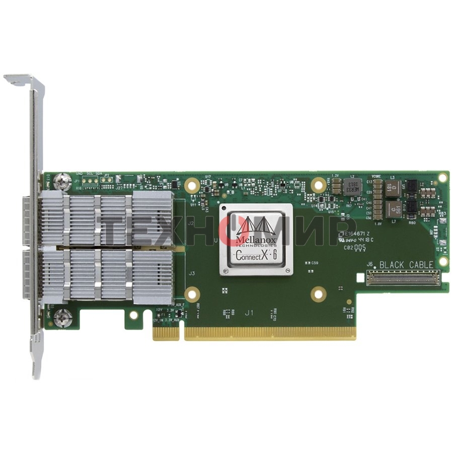 Сетевая карта Mellanox ConnectX-6 VPI adapter card, 100Gb/s (HDR100, EDR IB and 100GbE), dual-port QSFP56, PCIe3.0/4.0 x16, tall bracket