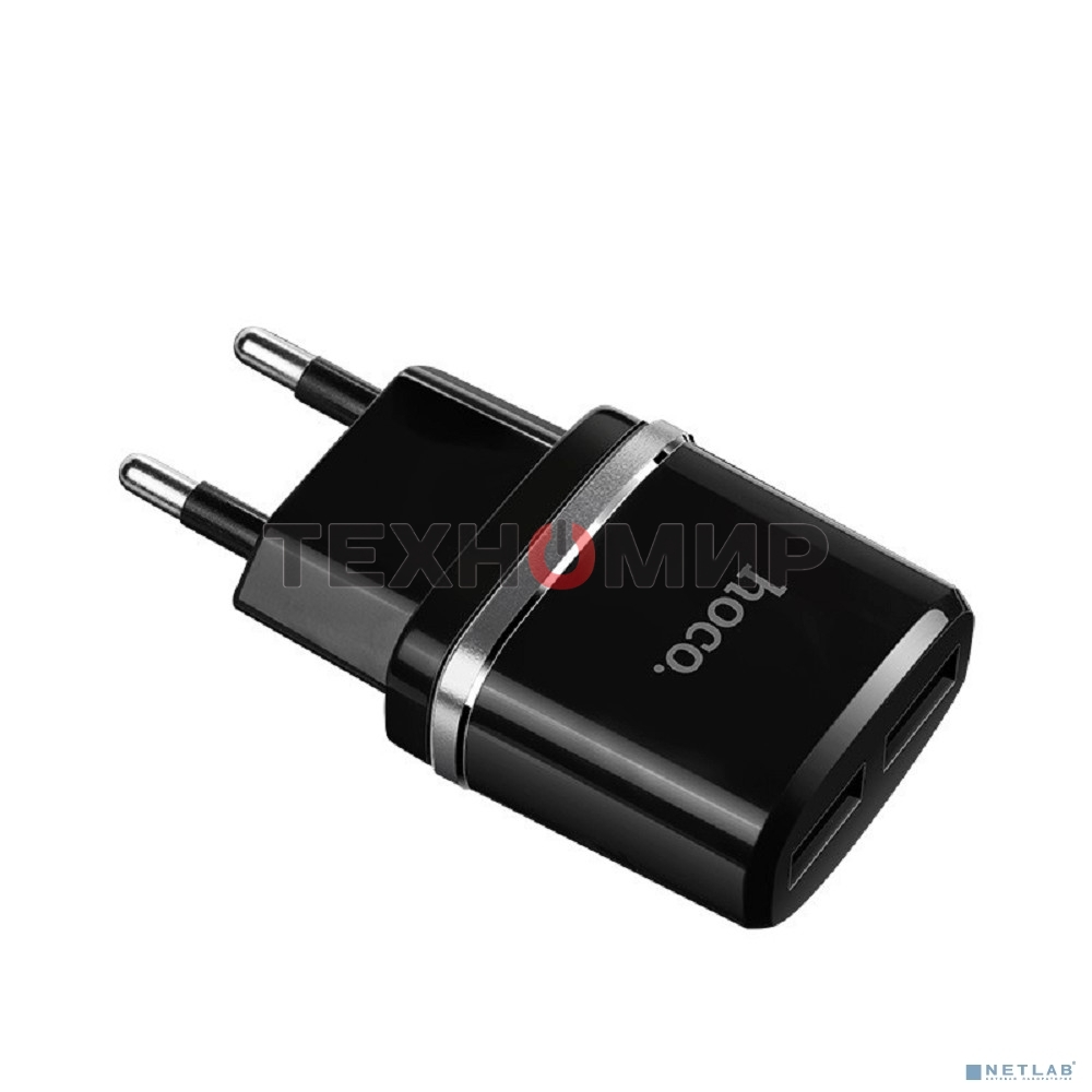 Сетевое зарядное устройство C12 Smart dual USB charger, черный