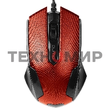 Мышь проводная Qumo Office M14 красный, 1000 dpi, USB, кнопки - 3