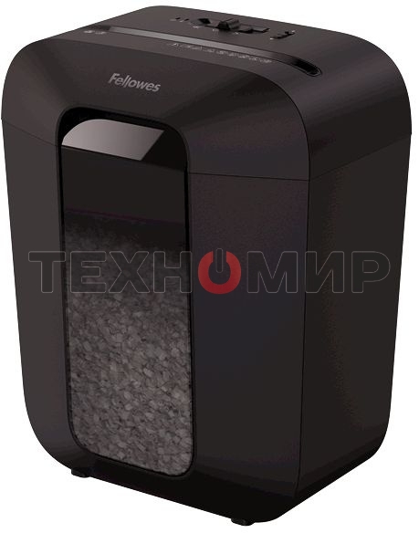 Шредер Fellowes PowerShred LX50 черный (секр.P-4)/перекрестный/9лист./17лтр./скрепки/скобы/пл.карты