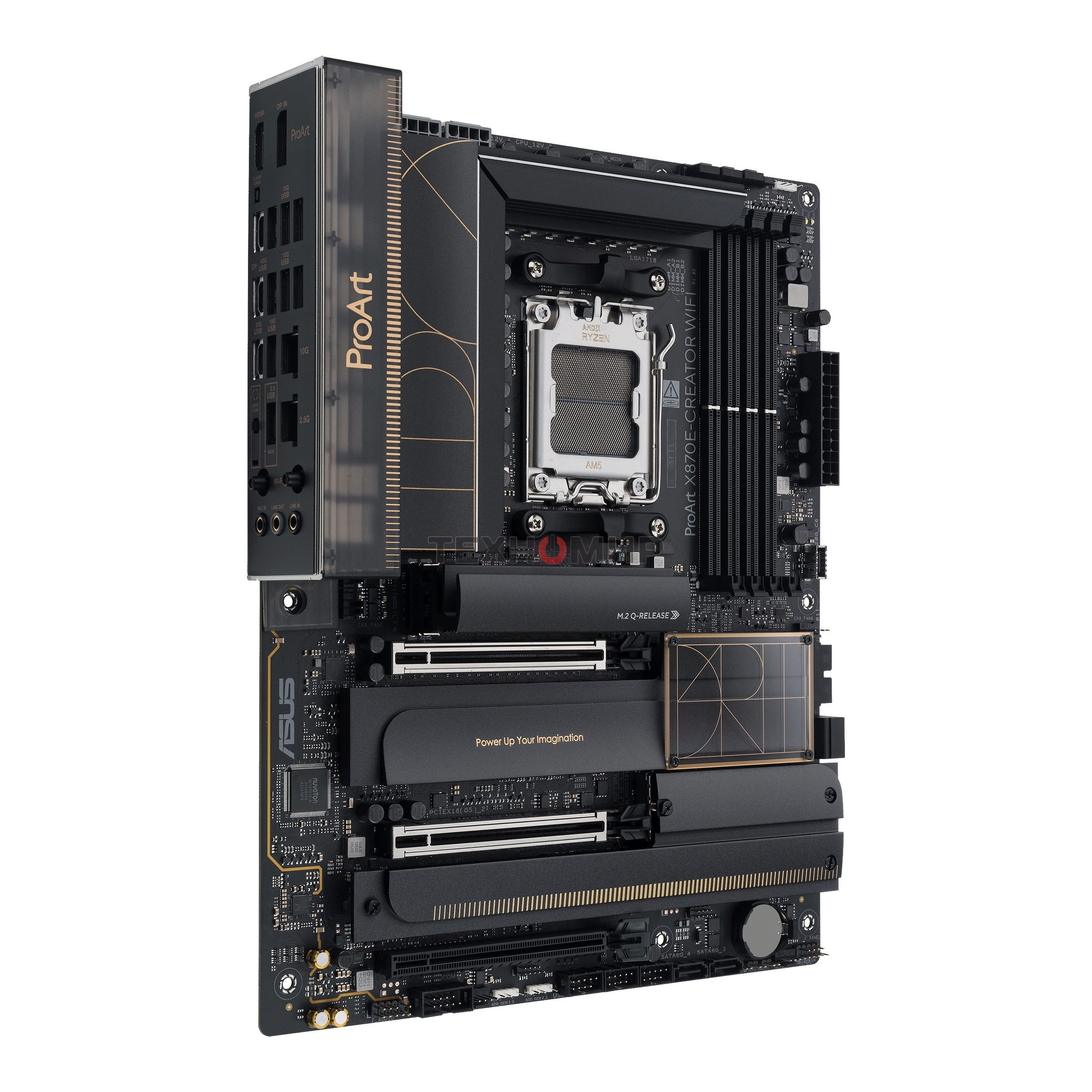 Материнская плата ASUS PROART X870E-CREATOR WIFI, AM5, AMD X870E, 4xDDR5, 4xSATA, 4xM.2, 2xPCIe 5.0 x16, 1xPCIe 4.0 x4, 2xUSB-C 40Gbps, 1xUSB-C 20Gbps, 7xUSB-A 10Gbps, 1xUSB-A 2.0, 1xDP (v1.4), 1xHDMI (v2.1), 1x10Gb LAN, 1x2.5Gb LAN, Wi-Fi 7, Bluetooth 5.