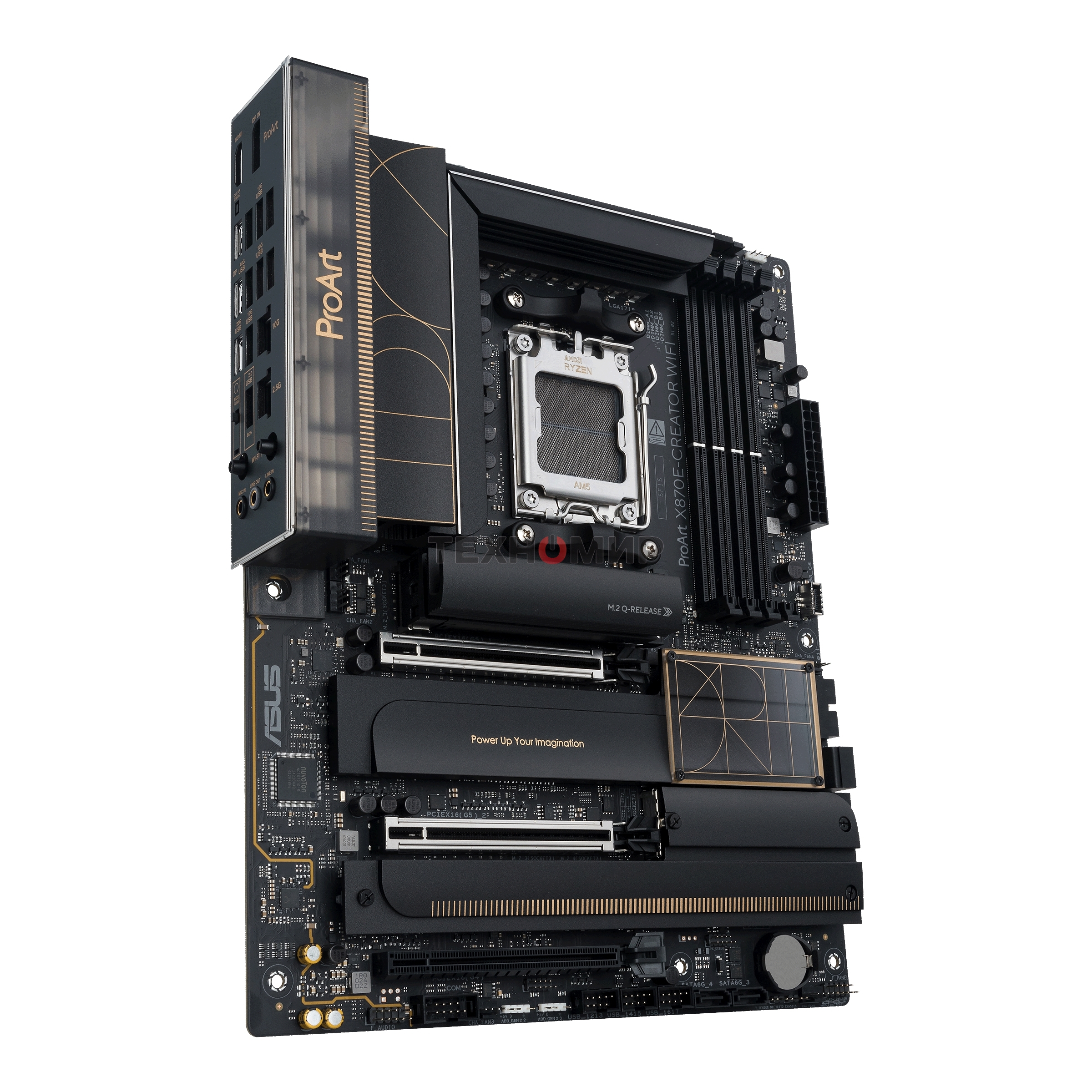 Материнская плата ASUS PROART X870E-CREATOR WIFI, AM5, AMD X870E, 4xDDR5, 4xSATA, 4xM.2, 2xPCIe 5.0 x16, 1xPCIe 4.0 x4, 2xUSB-C 40Gbps, 1xUSB-C 20Gbps, 7xUSB-A 10Gbps, 1xUSB-A 2.0, 1xDP (v1.4), 1xHDMI (v2.1), 1x10Gb LAN, 1x2.5Gb LAN, Wi-Fi 7, Bluetooth 5.