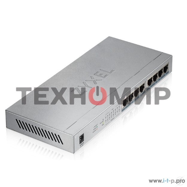 Коммутатор Zyxel GS1008HP Switch PoE +, 8xGE PoE +, tabletop, metal, silent, budget PoE 60 W