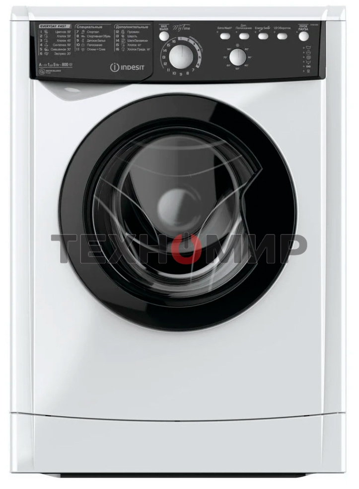 Стиральная машина Indesit EWSB 5085 BK CIS белый, загрузка фронтальная 5 кг, 800 об/мин., класс: А