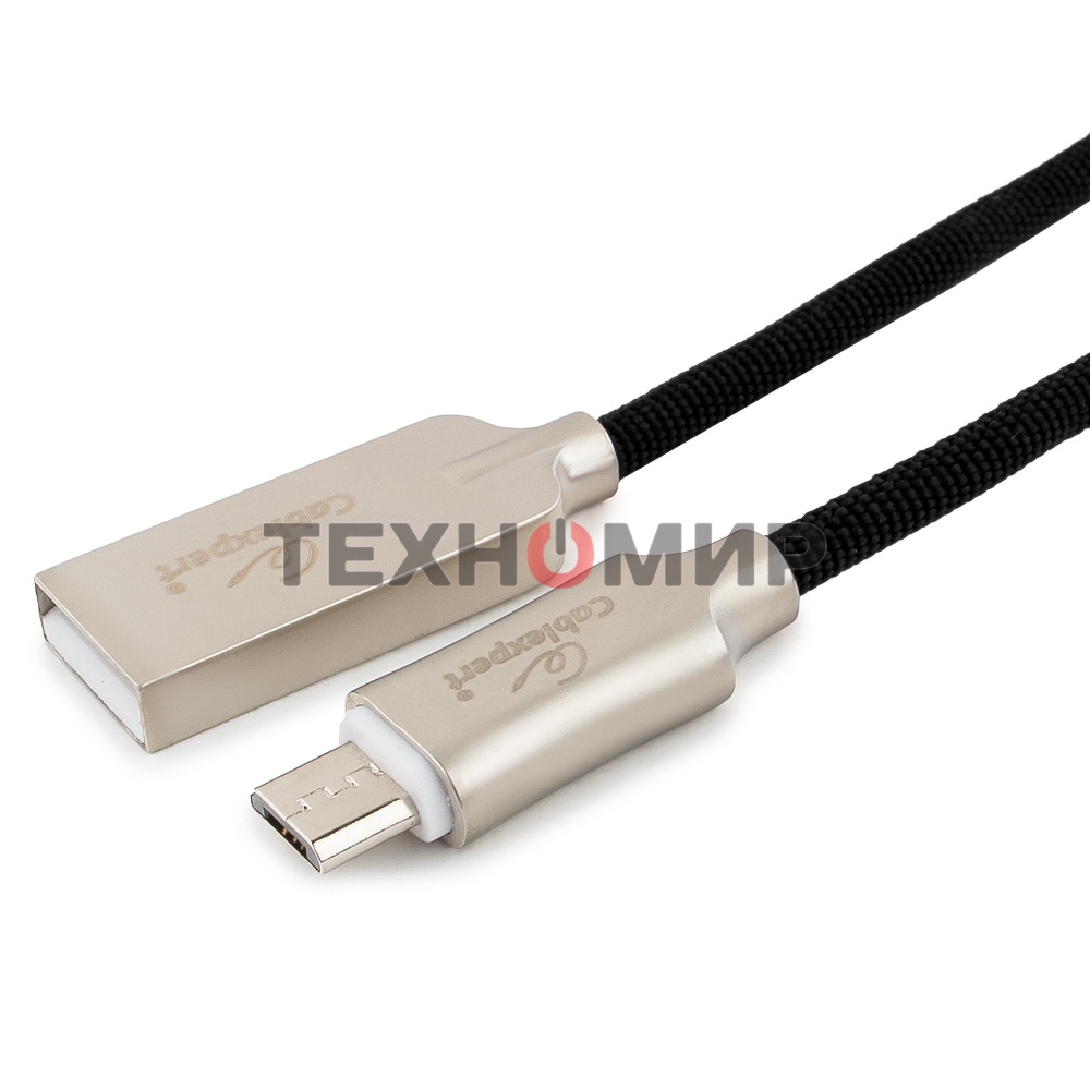 Кабель USB2.0 Cablexpert CC-P-mUSB02Bk-0.5M, AM/microB, серия Platinum, длина 0.5м, черный, блистер