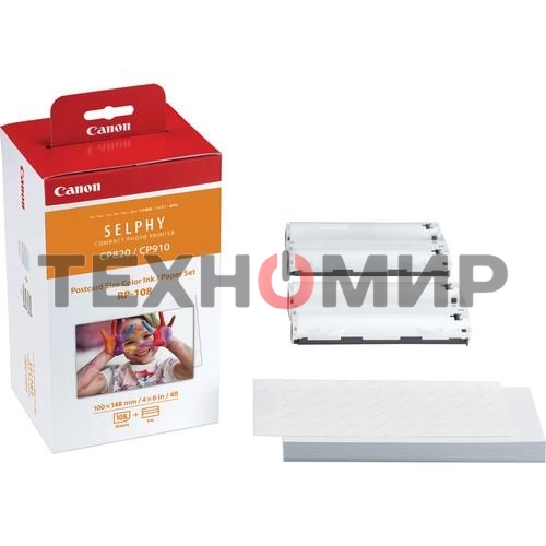 Набор Canon RP-108 (8568B001) бумага (10x15см) и цветные красители для SELPHY CP1200. 108 страниц.