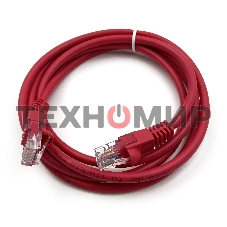 Патч-корд Buro cat.5e 1.5м красный RJ-45 (m)-RJ-45 (m)