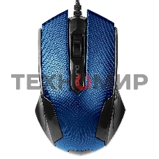 Мышь проводная Qumo Office M14 синий, 1000 dpi, USB, кнопки - 3