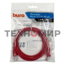 Патч-корд Buro cat.5e 1.5м красный RJ-45 (m)-RJ-45 (m)