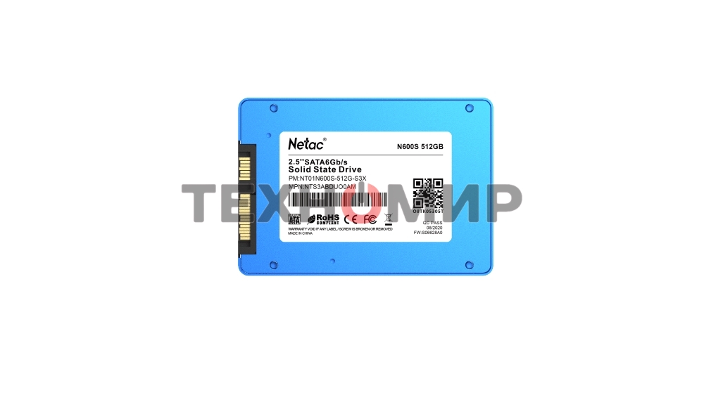 Накопитель SSD Netac N600S, 512Gb, SATA III, 2.5