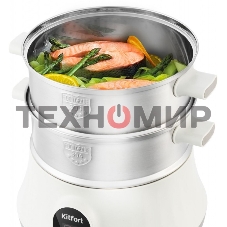 Пароварка электрическая Kitfort КТ-2035 600 Вт. Количество уровней: 5. Таймер приготовления: до 60 минут.