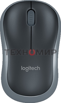 Мышь беспроводная Logitech M185 серый/черный, 1000 dpi, радиоканал, USB, кнопки - 3