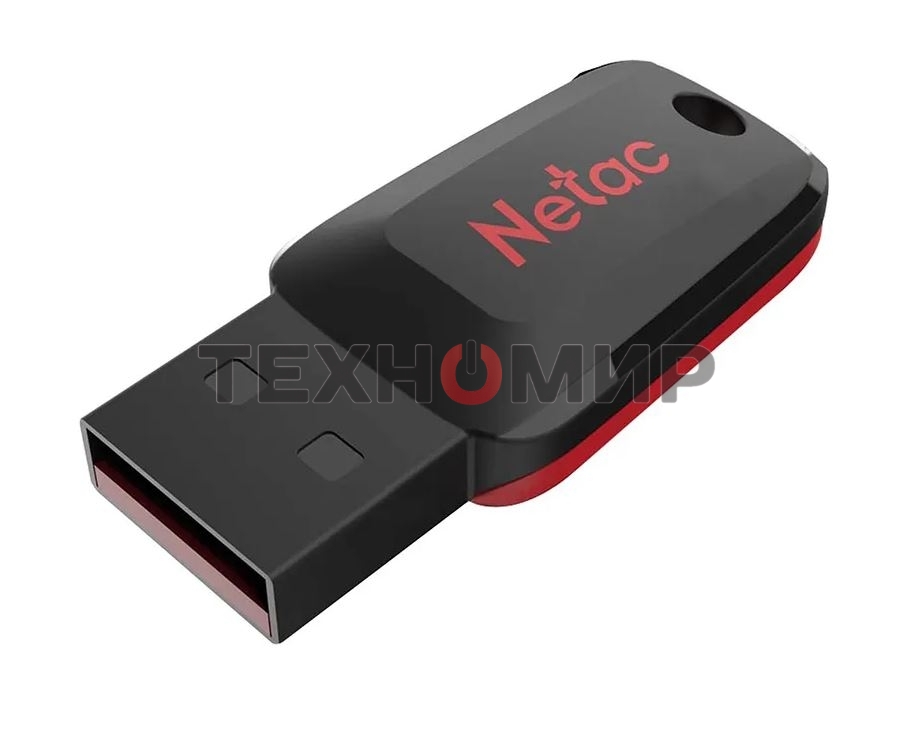 Флешка USB Netac U197 (NT03U197N-008G-20BK), 8Gb, USB 2.0, R/W 25/10, черный/красный