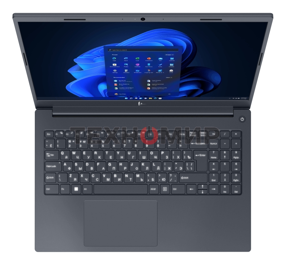 Ноутбук F+ FLAPTOP I FLTP-5i5-8256-w 15.6'' FHD IPS/Intel Core i5 1235U/8GB/256GB SSD/Integrated/WiFi/BT5.0/HD Web Camera/microSD/RJ45/48Wh/7 h/1,78 kg/Windows 11 Home/1Y/DARK GREY