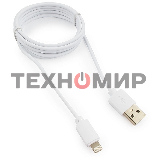 Кабель USB Гарнизон GCC-USB2-AP2-6-W AM/Lightning, для iPhone5/6/7, IPod, IPad, 1.8м, белый, пакет