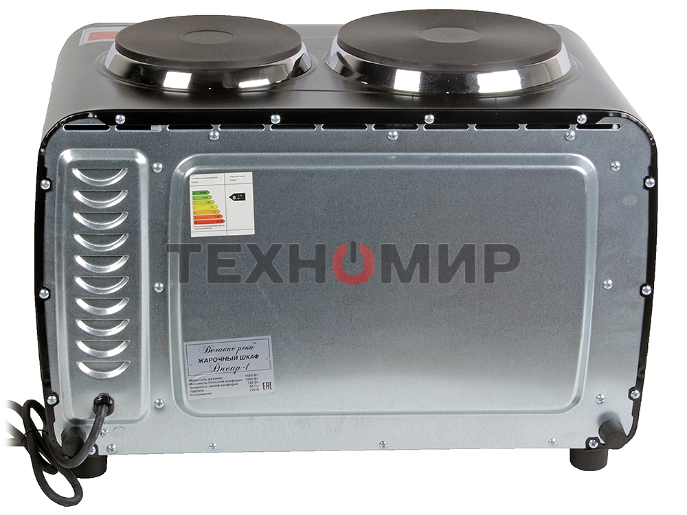 Мини-печь Великие реки Днепр-1, черный, 3200 Вт, 30 л, 2 конфорки