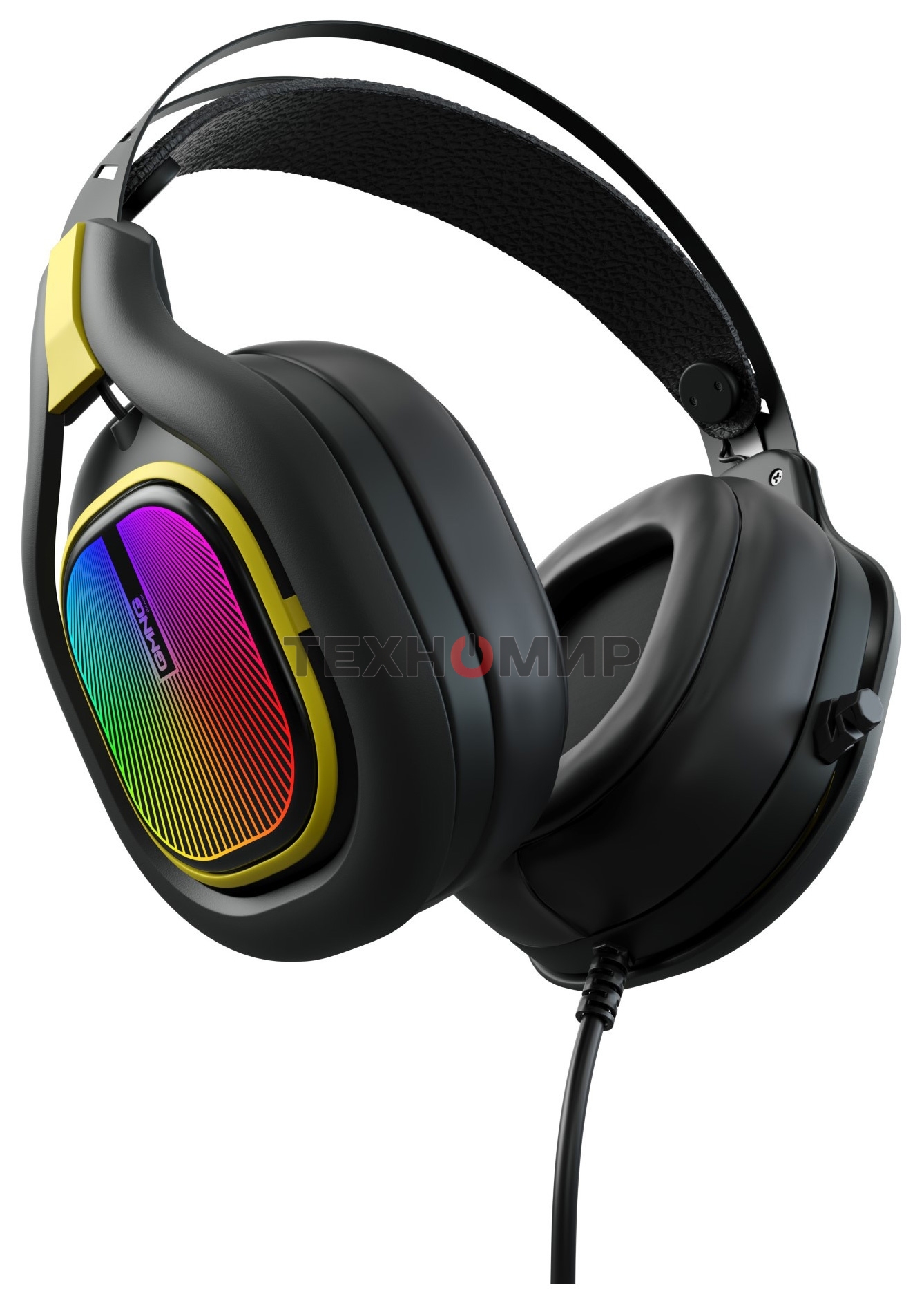 Наушники с микрофоном GMNG HS-L630G черный/желтый 2.2м мониторные оголовье (1533561)