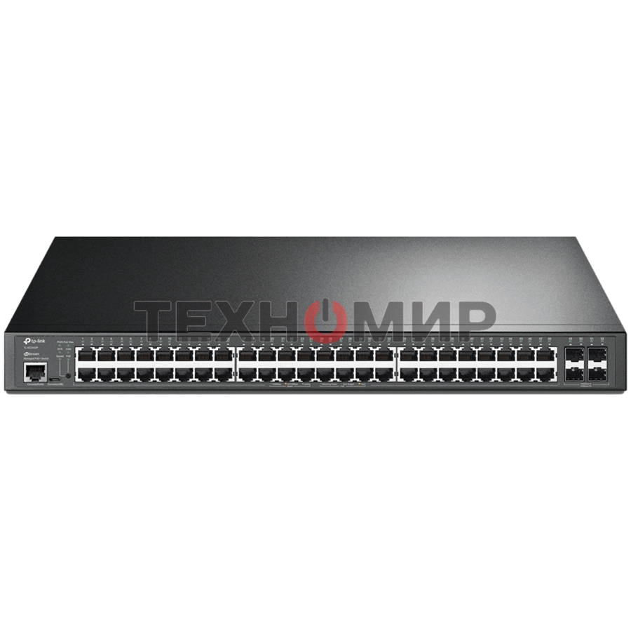 Коммутатор 48-port Gigabit PoE+ L2+ switch, 48 802.3af/at PoE+ ports, 4 Gb SFP slots, 1 RJ-45 + 1Micro-USB console ports, 348W PoE budget