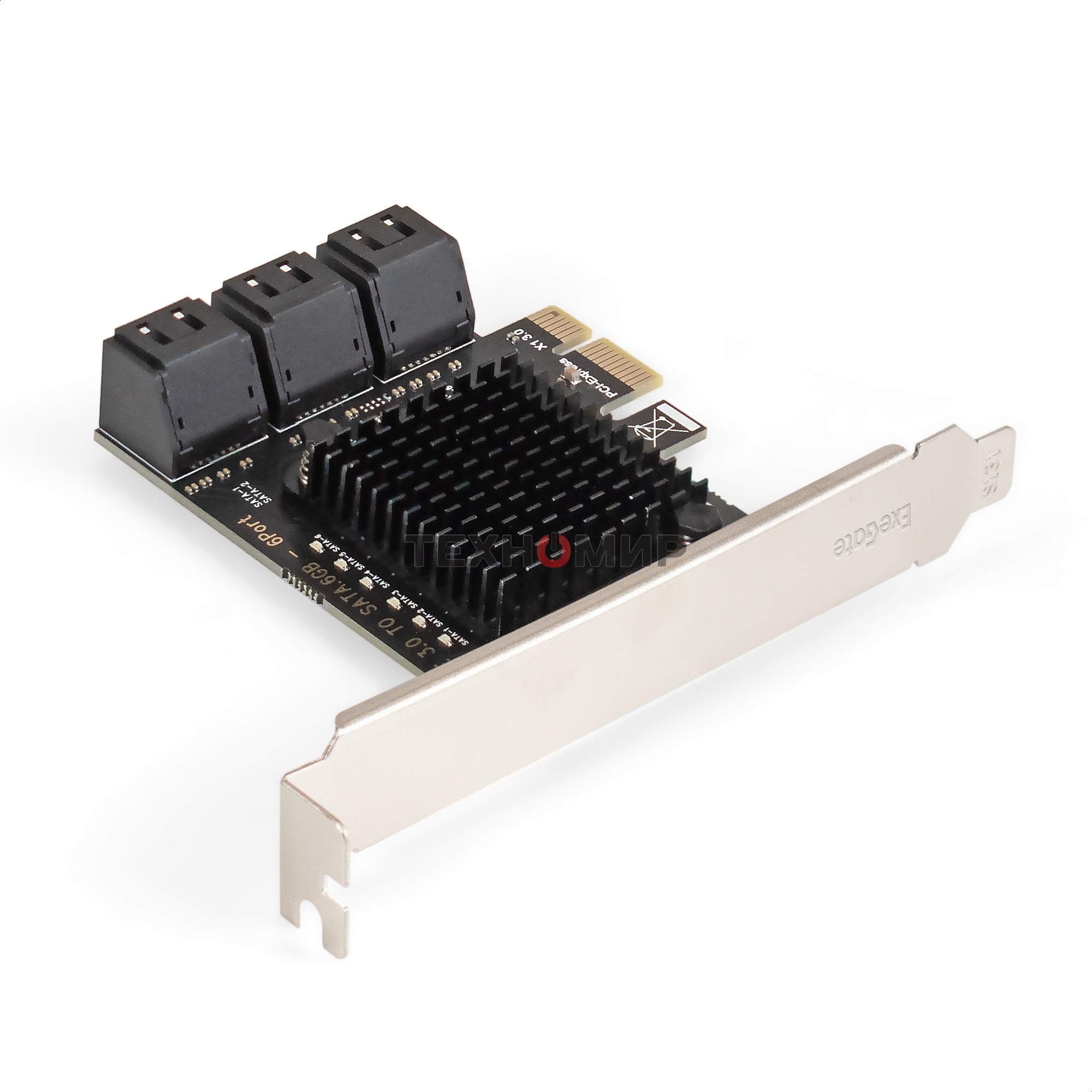 Контроллер ExeGate EXE-516 (PCI-E x4 v3.0, SATA3 6Gb/s, 6 int, ASMedia Chipset ASM1166)
