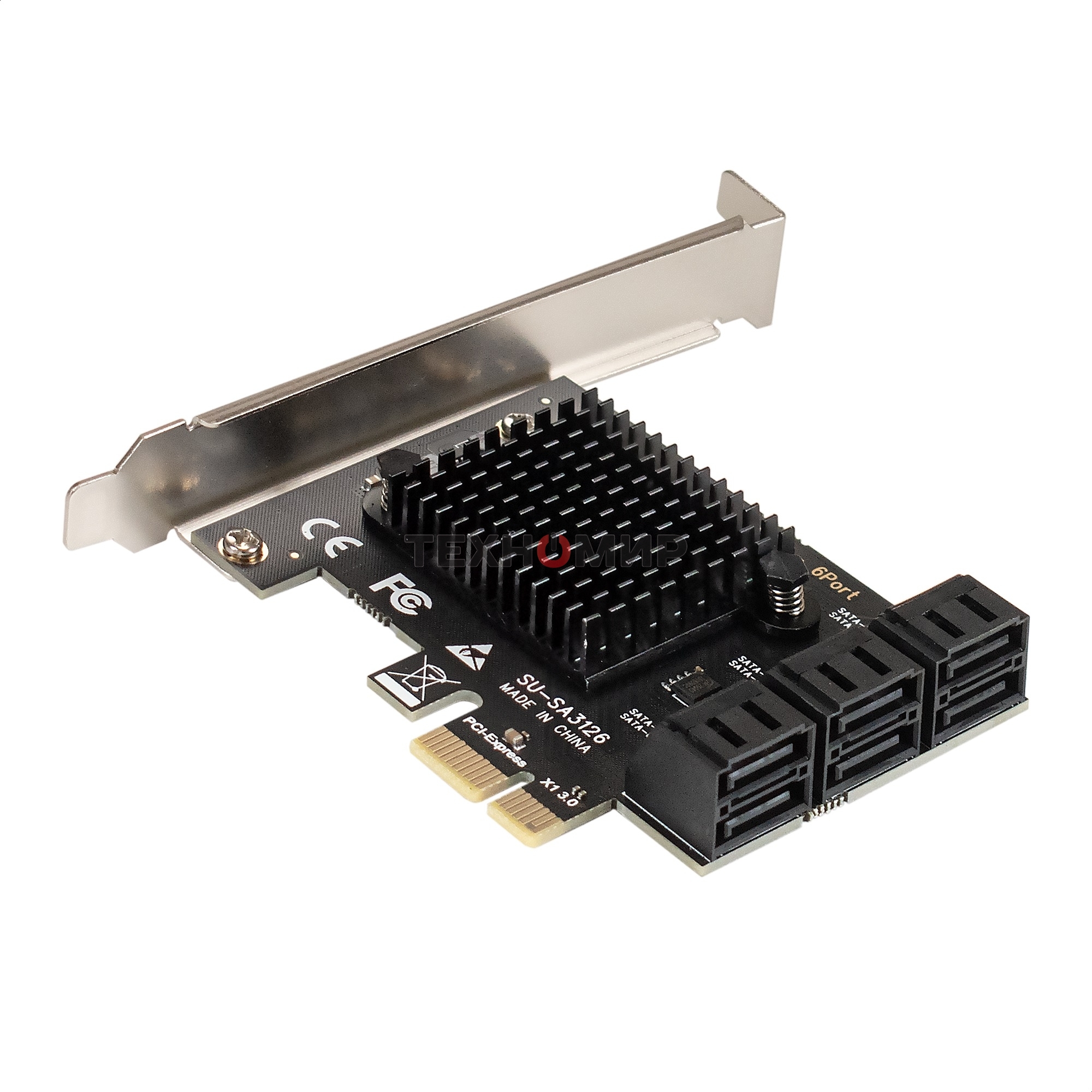 Контроллер ExeGate EXE-516 (PCI-E x4 v3.0, SATA3 6Gb/s, 6 int, ASMedia Chipset ASM1166)