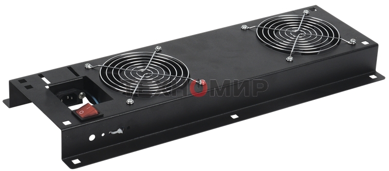 Вентиляторная панельITK с выключателем 2 модуля черная