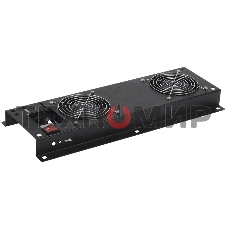 Вентиляторная панельITK с выключателем 2 модуля черная