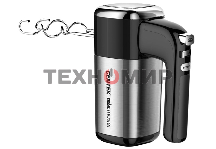 Миксер Centek CT-1120 черный/сталь 1200 Вт,, 5 скоростей+турбо, взбивание/замешивание