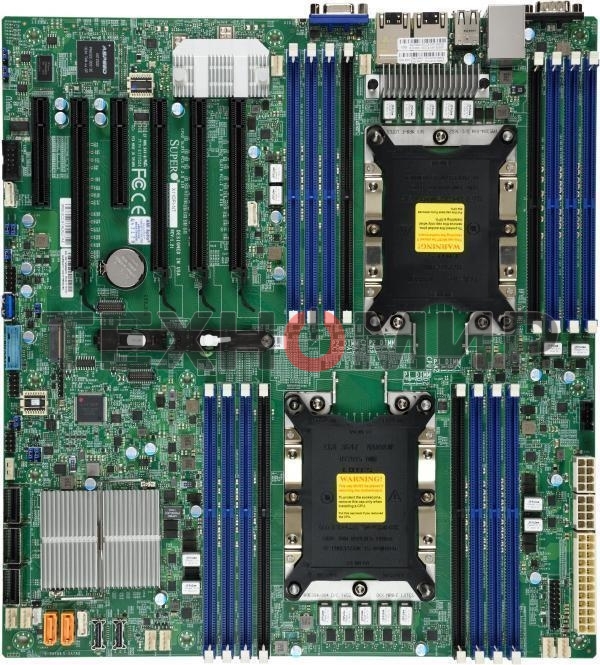 Материнская плата Supermicro MBD-X11DPI-N-B, LGA 3647, Intel C621, 16xDDR4, 14xSATA, 1xM.2, 6xPCI-E 3.0 (x16, x8), 2x 1Gb LAN, 1xVGA, 4xUSB-A 2.0, 3xUSB-A 3.2 Gen 1, 2xCOM, E-ATX, Bulk