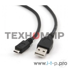 Кабель Gembird/Cablexpert USB 2.0 Pro, AM/microBM 5P, 0.5м, экран, черный, пакет