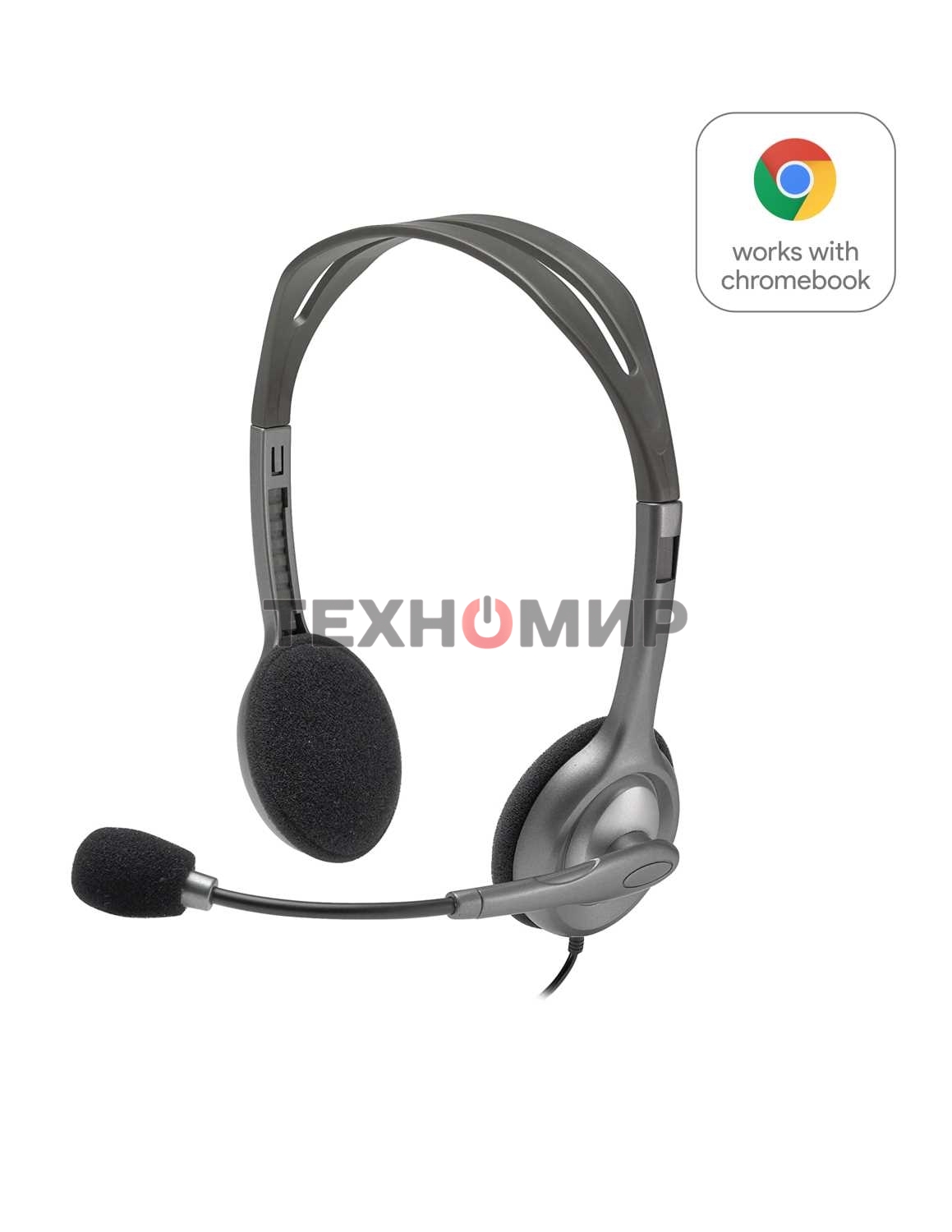 Гарнитура проводная Logitech Headset H111 Stereo grey (981-000594/981-000593/981-000588)