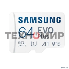 Флеш карта microSDXC 64GB Samsung EVO Plus Memory Card Samsung UHS-I U1 Class 10, Adapter, 130 MB/s, 10000 циклов, - 25°C to 85°C, RTL Samsung MB-MC64KA