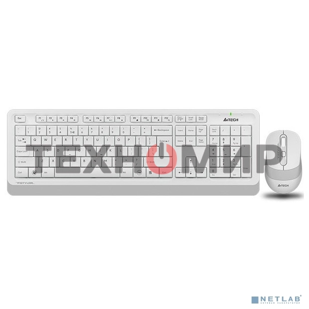 Комплект клавиатура+мышь A4Tech FStyler FG1010 беспроводной, USB, 2000 DPI, белый/серый