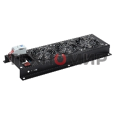 Вентиляторная панель с выключателем и термостатом 3 модуля черная Вентиляторная панель с выключателем и термостатом 3 модуля черная