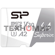 Флеш карта microSD 64Gb Silicon Power Superior Pro A2 microSDXC Class 10 UHS-I U3 Colorful 100/80 Mb/s