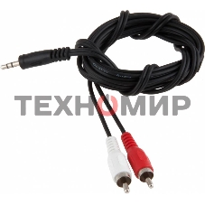 Кабель-переходник аудио-видео Jack 3.5 (m)/2хRCA (m) 1.8м. черный