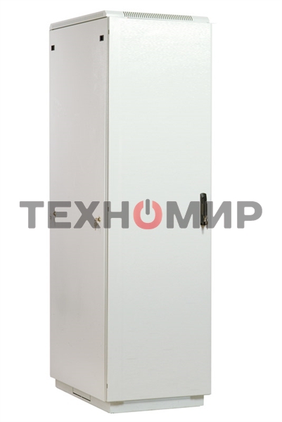 Шкаф коммутационный ЦМО ШТК-М-42.6.10-3ААА 42U 600x1020 мм пер. дв. металл задн. дв. стал. лист 2 бок. пан. направл. под закл. гайки 550 кг серый